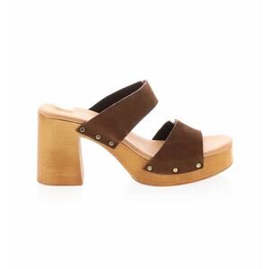 Verderosmarino suede dual band platform heel sandals